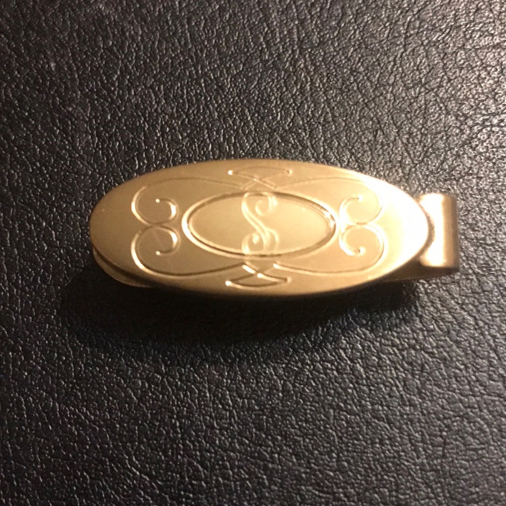 Anson signed tie clip “S” engraved